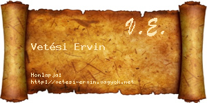Vetési Ervin névjegykártya