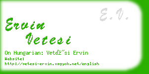 ervin vetesi business card